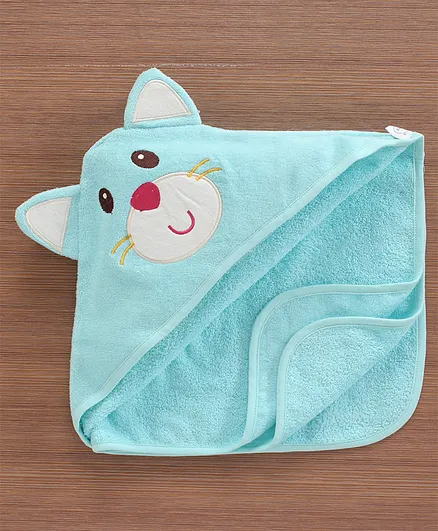 Mom's Pet Cat Embroider Bath Towel - Sky Blue