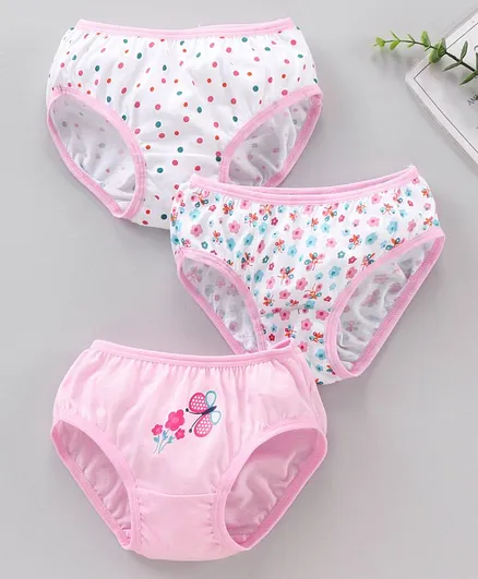 Babyhug 100% Cotton Panties Pack of 3 - Multicolor