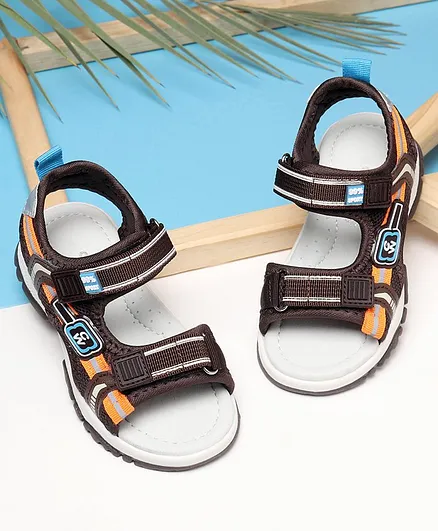 Cute Walk By Babyhug Velcro Closure Sandals- Brown