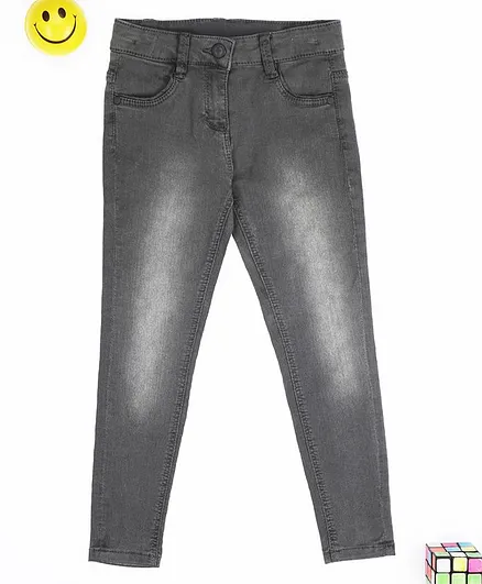 Little Jump Full Length Faded Jeans - Black