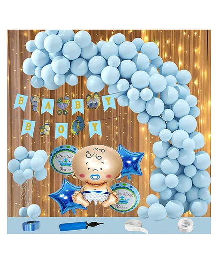 Shopperskart Baby Shower Party Decorations Combo Blue- Pack of 110
