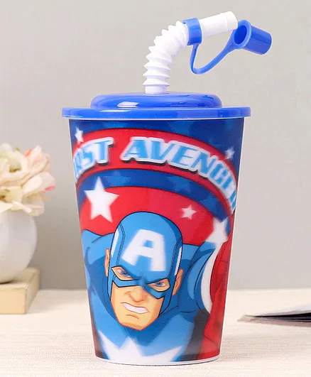 Marvel Captain America Tumbler With Straw Blue - 450 ml