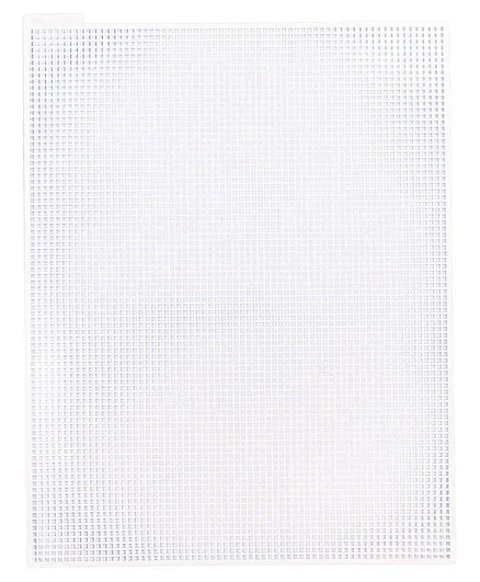 Asian Hobby Crafts Plastic Cross Stitch Canvas Sheet Pack Of 6 - White