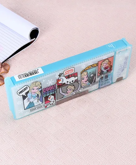 Disney Princess Double Compartment Pencil Box - Blue