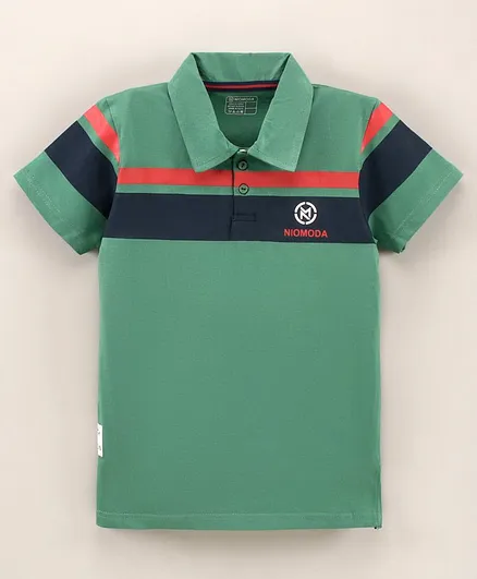 NIOMODA Half Sleeves T-Shirt Text Print - Green