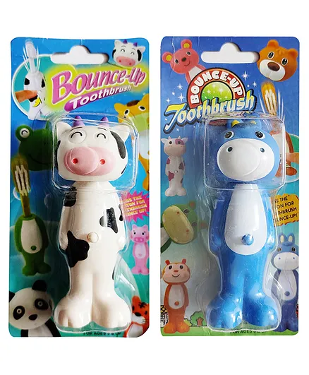 Yunicorn Max YMX 542 Bounce Up Kids Toothbrush With Brush Cover Pack Of 2 (Color & Design May Vary)