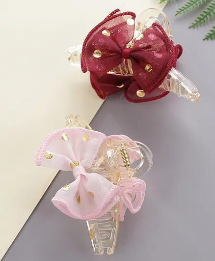 Pine Kids Hair Pins And Clips Pack of 2 - Pink & Red