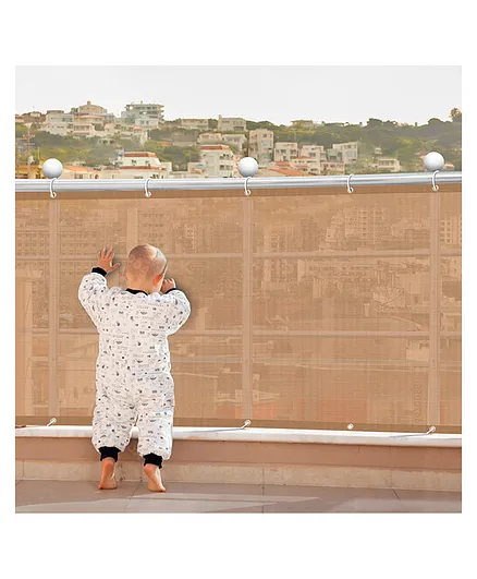 HIPPO - Fabric - Decorative Indoor Baby Safety Net/Balcony Net/Privacy HIPPO Fabric Decorative Indoor Baby Safety Net Balcony Net Privacy Net - Beige