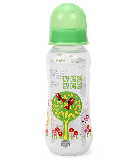 Mee Mee Feeding Bottle Green - 250 ml (Shape and Print May Vary)