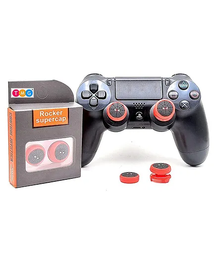 TMG Spider Man Theme Analog Controller Thumbgrips Rocker Supercap FPS Extenders Control Joystick Cap Thumb Grips for PS4 - Black Red