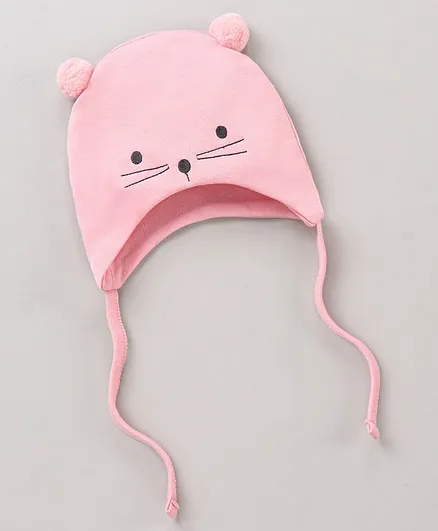 Babyhug 100% Cotton Cap with Knot - Pink