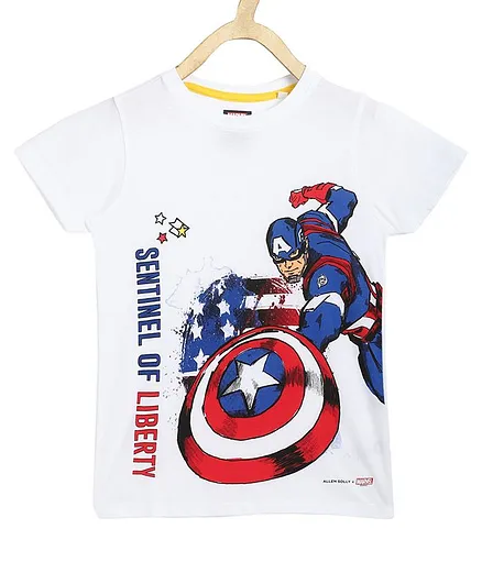 Allen Solly Juniors Half Sleeves T-Shirt Captain America Print - White
