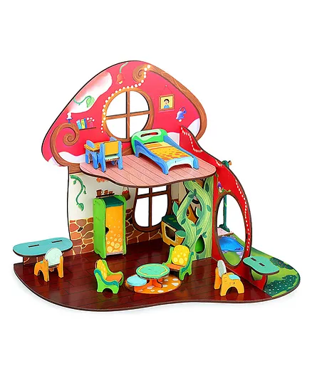Webby Shroomy Land A Mystical World All Side Play Doll House - Multicolour