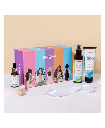 Sirona Hydrating Skin Care Gift Box with Face Wash Face Toner Face Serum- 355 ml