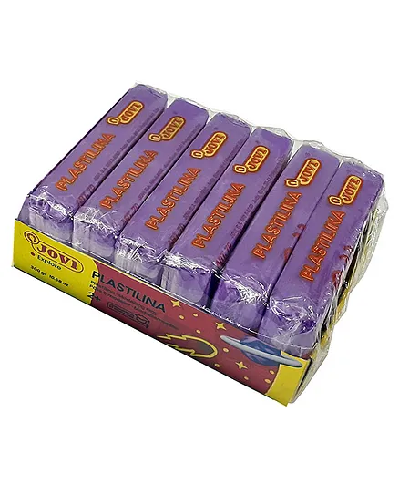 JOVI Plastilina Non Drying Modelling Clay Pack Of 6 Bars Lilac - 50 gm each