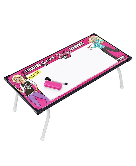 Barbie Write & Wipe Plastic White Board Study Table - Multicolour