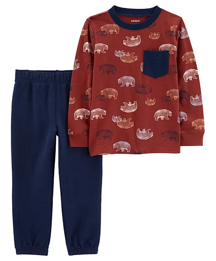 Carter's 2-Piece Bear Tee & Jogger Set - Brown
