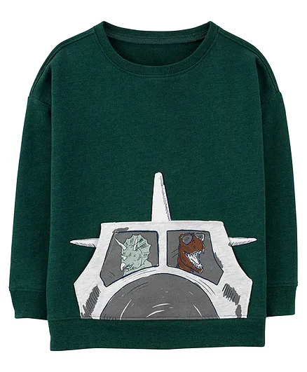 Carter's Airplane Crew Neck Sweater - Green