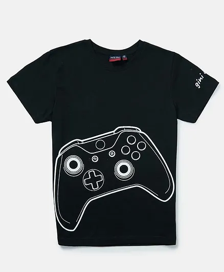 Gini & Jony Half Sleeves T-Shirt Video Game - Black