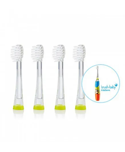 Brush Baby Kidzsonic Replacement Heads Pack of 4 - Green