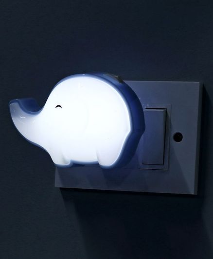 Elephant Shaped Night Lamp - Blue White