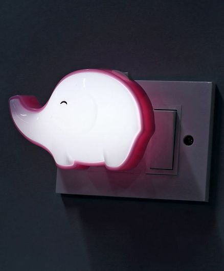 Elephant Shaped Night Lamp - Pink White