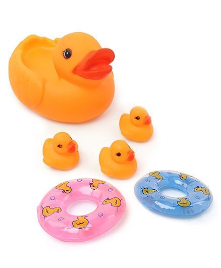 Babyhug Duck With Ring Bath Toys - Set of 6