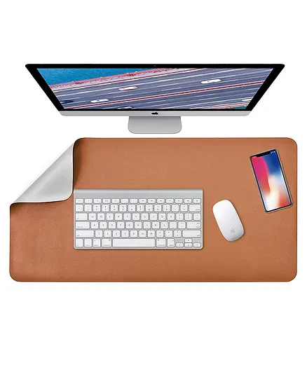 BoldFit Desk Mat XXL Desktop Laptop Office Mouse Pad Computer Keyboard Gaming Mousepad - Brown Grey