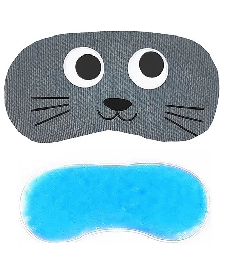 Jenna Eyes Cat Grey Face Sleeping Eye Mask With cooling Gel