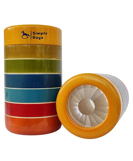 Simple Days Rainbow Wooden Kaleidoscope Blossom Eye - Multicolor