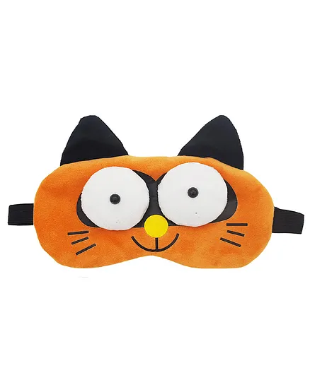 Jenna Cute 3D Cat Brown Sleeping Eye Shade Mask Cover - Orange