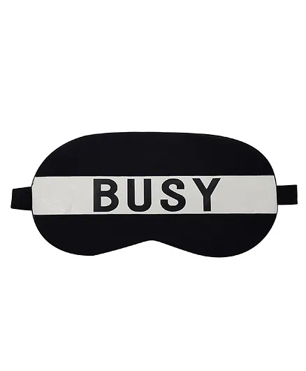 Jenna Busy Black Printed Sleeping Eye Mask