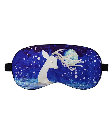 Jenna Deer Blue Printed Sleeping Eye Mask