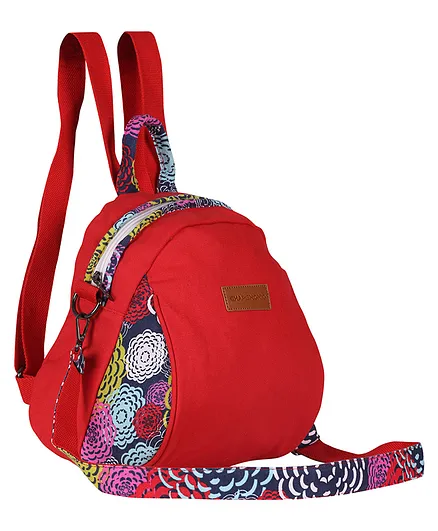 CHARISMOMIC Red With Paisley Printed Trims Mini Diaper Bag - Red