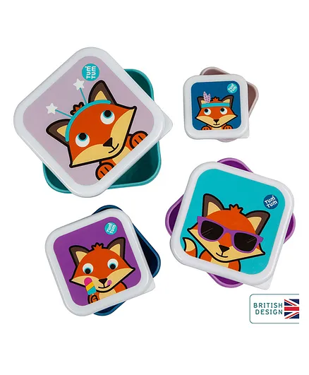 Tum Tum Nesting Childrens Snack Boxes Multicolour - Pack Of 4