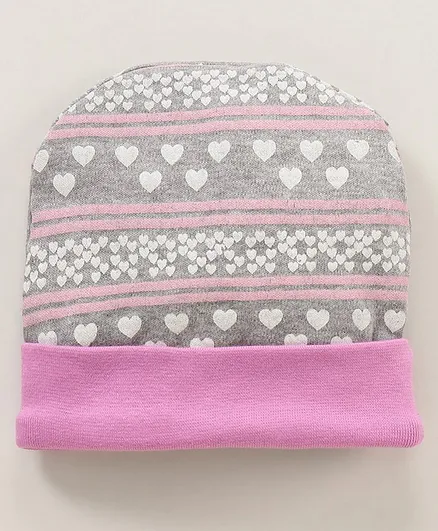 Ohms Cotton Cap Printed Pink & Grey - Diameter 10 cm