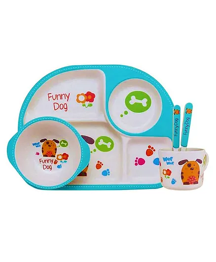 DHAWANI Bamboo Fiber Dinner Set Of 5 Pieces -Multicolour