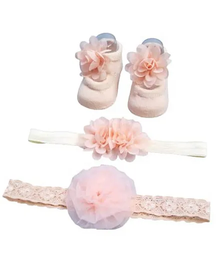 MOMISY Headbands With Socks Gift Set - Beige
