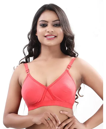 Fabme Women Full Coverage Non Padded Bra - Peach
