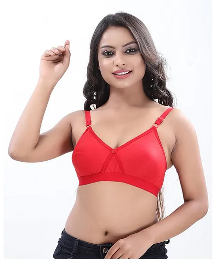 Fabme Women T-Shirt Non Padded Bra - Red