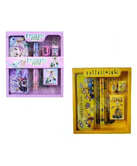 Vinmot Frozen & Minions Stationery Set for Kids Birthday and Return Gift Set of 2 - Multicolor