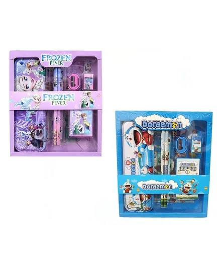 Vinmot Frozen & Doraemon Stationery Set for Kids Birthday and Return Gift Set of 2 - Multicolor