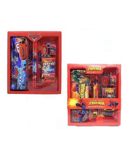 Vinmot Cars & Spiderman Stationery Set for Kids Birthday and Return Gift Set of 2 - 24 Pieces
