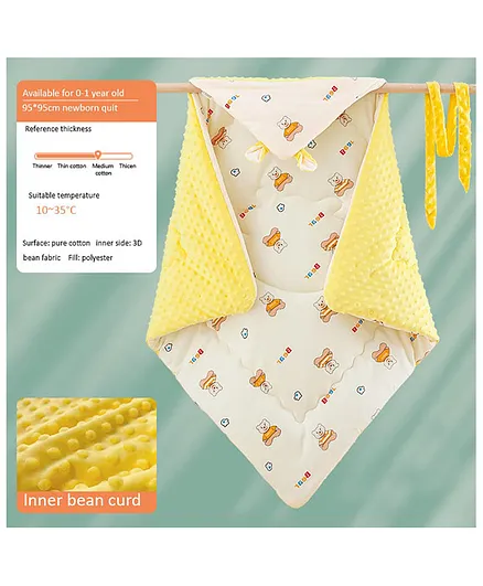 StarAndDaisy Baby Colorful Security Tag Blanket Yellow (Pattern may vary)