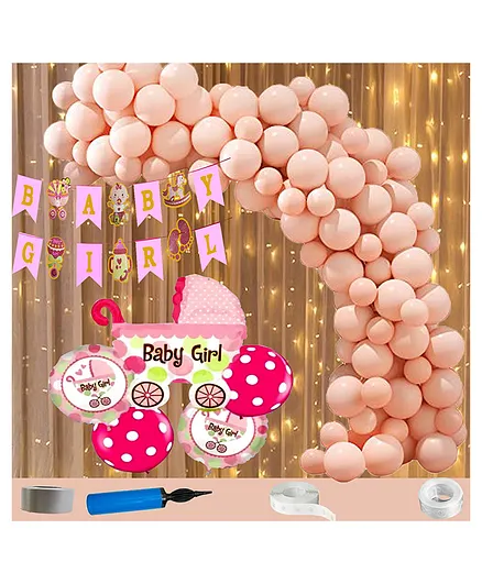 Shopperskart It's a Girl Themed Baby Shower Combo Pink - Pack Of 112