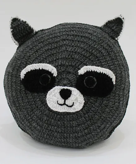 Woonie Handmade Bear Face Filled Cuddle Cushion-Grey