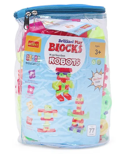 Buddyz Brilliant Play Blocks Robot Making Set - 77 Pieces