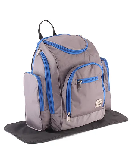 Mee Mee Multipurpose Backpack Style Diaper Bag With Changing Mat -D.Grey/Blue