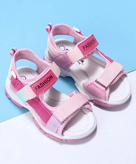 Cute Walk by Babyhug Velcro Sandals Fashion Print - Pink