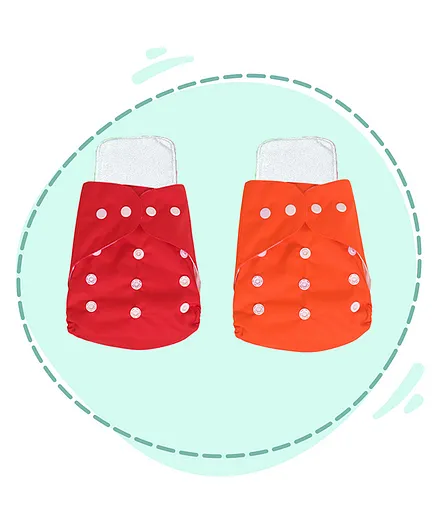 My Newborn Diapers With 2 Microfiber Inserts Pack Of 2 - Multicolour